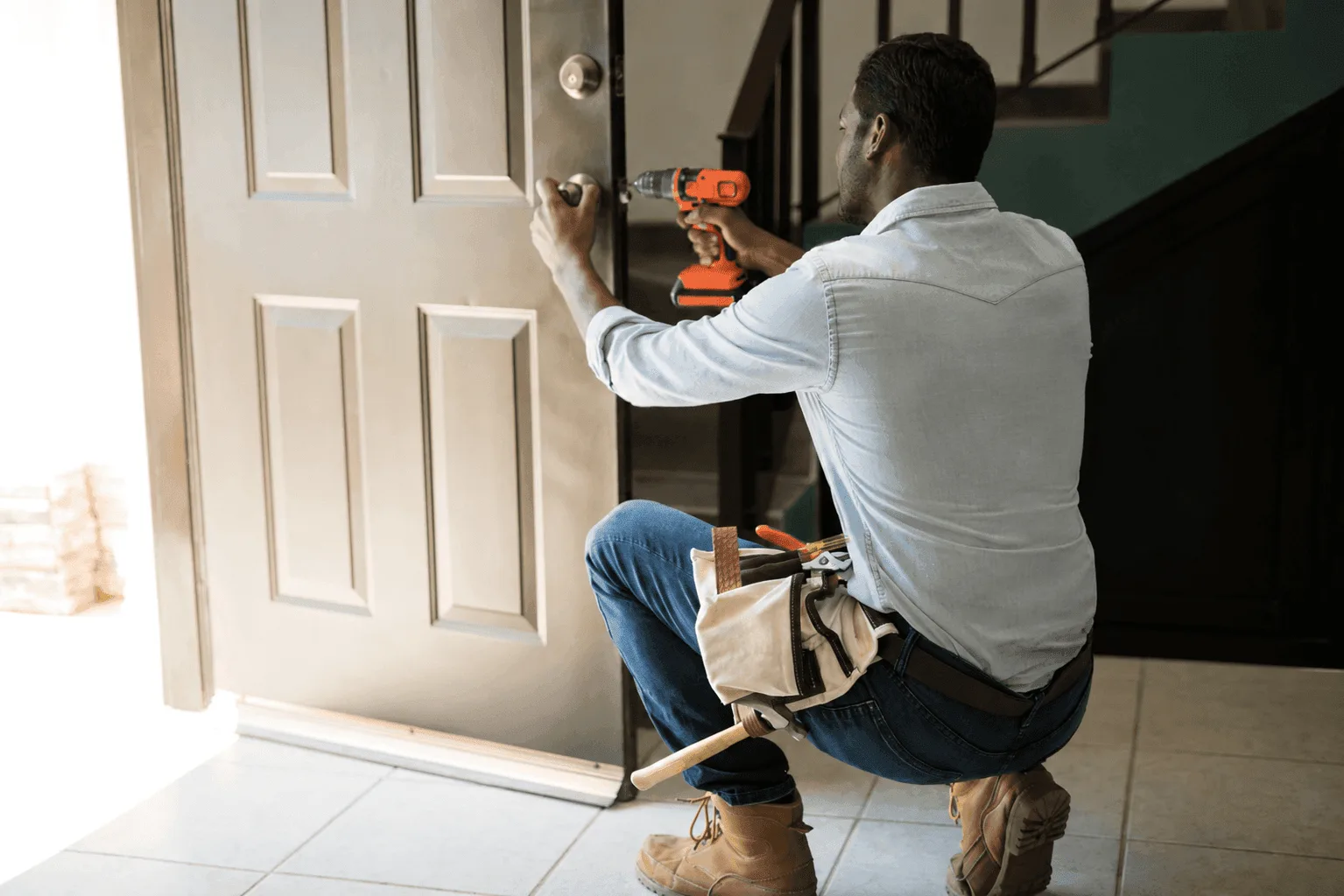 DIY home hardware installation using power tools